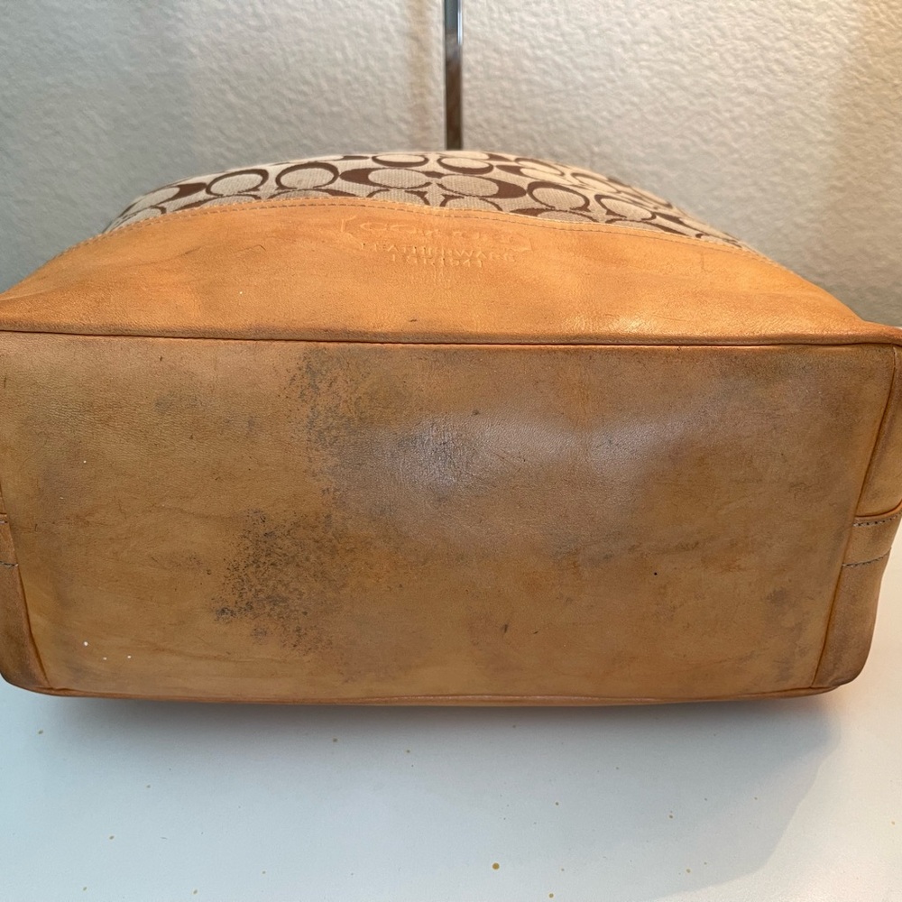 Coach Y2K Vintage Signature Jacquard Canvas Leather Hobo Shoulder bag & wallet - Picture 16 of 16